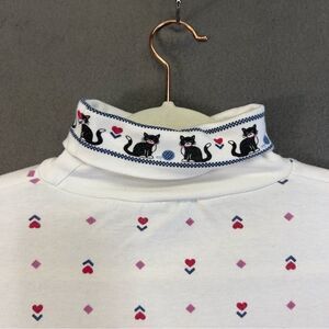 80s/90s Vintage black cat Turtleneck medium